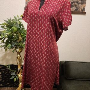 Sweet Rain Red Paisley Midi Dress